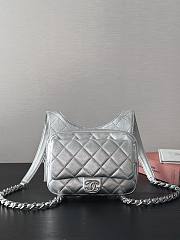 	 Bagsaaa Chanel Backpack In Silver Leather - 19x20x5.5cm - 4