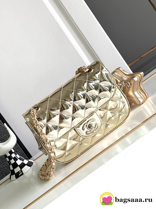 Bagsaaa Chanel Mini Flap Bag & Star Coin Purse AS4646 Light Gold - 12.5 × 19 × 5 cm - 1