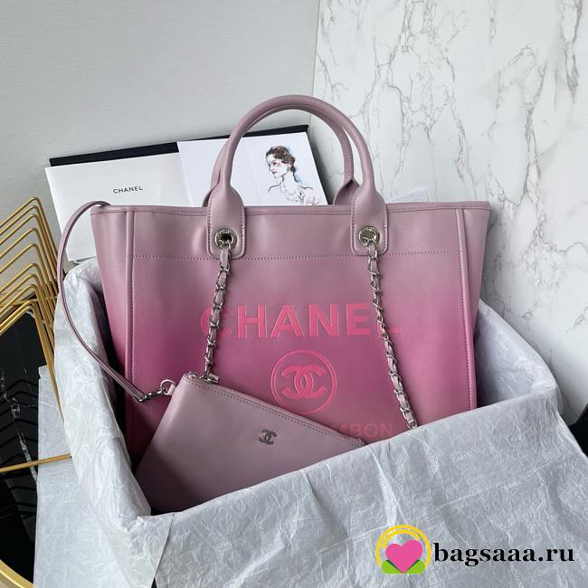 Bagsaaa Chanel Deauville Shopping Tote Pink - 34cm - 1