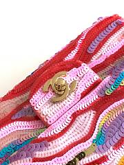 Bagsaaa Chanel Mini Flap Bag Embroidered Satin, Sequins & Gold-Tone Metal Yellow, Purple & Pink - 4