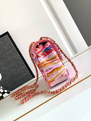 Bagsaaa Chanel Mini Flap Bag Embroidered Satin, Sequins & Gold-Tone Metal Yellow, Purple & Pink - 3