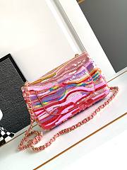 Bagsaaa Chanel Mini Flap Bag Embroidered Satin, Sequins & Gold-Tone Metal Yellow, Purple & Pink - 2