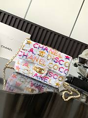 Bagsaaa Chanel Mini Flap Bag Embroidered Satin, Sequins & Gold-Tone Metal Yellow - 3