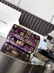 Bagsaaa Chanel Mini Flap Bag Embroidered Satin, Sequins & Gold-Tone Metal Yellow - 2