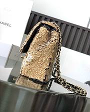 Bagsaaa Chanel Mini Flap Bag Embroidered Satin, Sequins & Gold-Tone Metal Gold - 3
