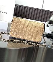 Bagsaaa Chanel Mini Flap Bag Embroidered Satin, Sequins & Gold-Tone Metal Gold - 2