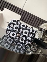 Bagsaaa Chanel Mini Flap Bag Sequins & Ruthenium-Finish Metal Black, White & Blue - 1