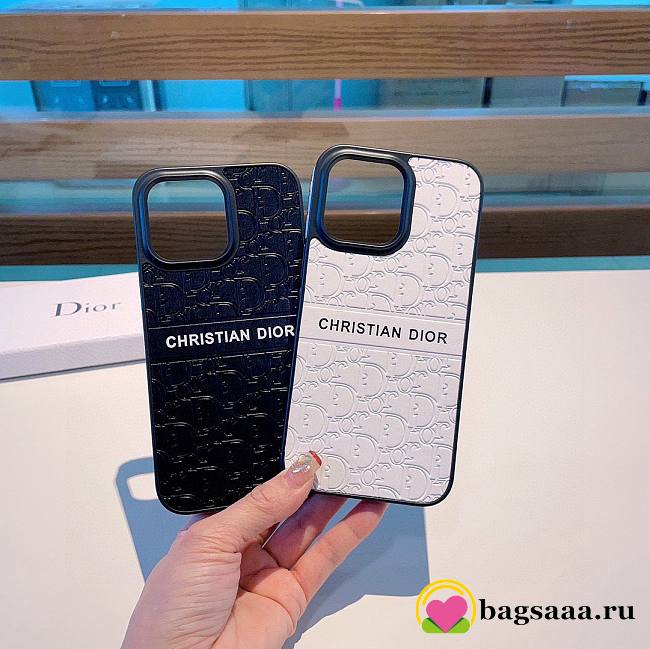 Bagsaaa Dior Logo Leather Phone Case - 1