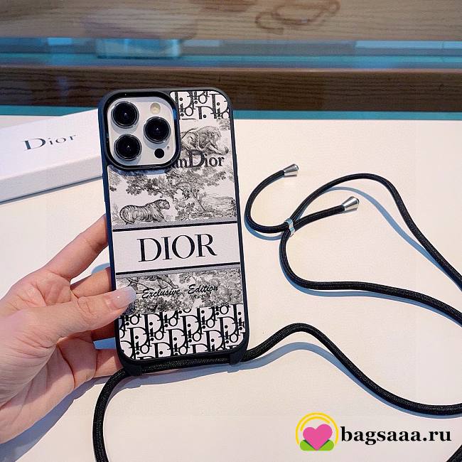 Bagsaaa Dior Blue Toile de Jouy Reverse Embroidery Phone Case  - 1