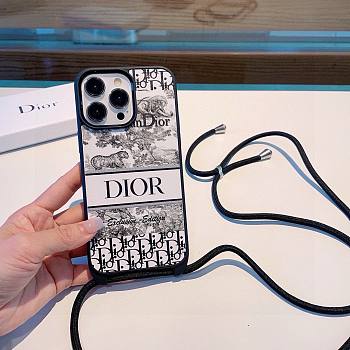 Bagsaaa Dior Blue Toile de Jouy Reverse Embroidery Phone Case 