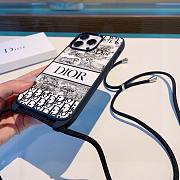Bagsaaa Dior Blue Toile de Jouy Reverse Embroidery Phone Case  - 3