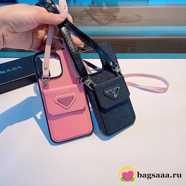 Bagsaaa Prada Saffiano Leather With Strap Phone Case - 1