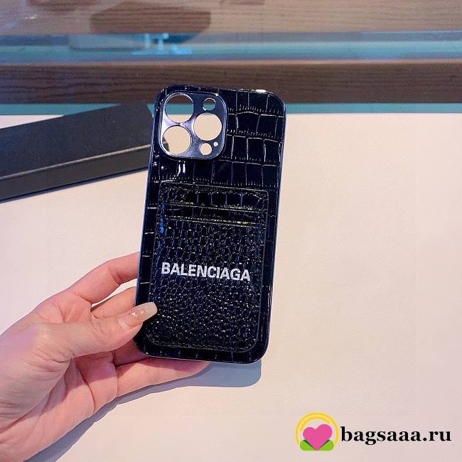 Bagsaaa Balenciaga Crocodile Black Phone Case - 1