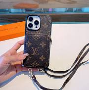 Bagsaaa Louis Vuitton Monogram Canvas Strap With Small Pocket Phone Case - 1