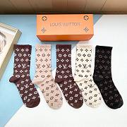 Bagsaaa Louis Vuitton Monogram 4 colors Socks set - 1