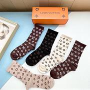Bagsaaa Louis Vuitton Monogram 4 colors Socks set - 4