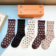 Bagsaaa Louis Vuitton Monogram 4 colors Socks set - 2