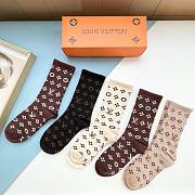Bagsaaa Louis Vuitton Monogram 4 colors Socks set - 3