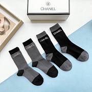 Bagsaaa Prada Logo Grey and Black Socks Set - 6