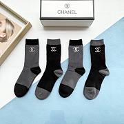 Bagsaaa Prada Logo Grey and Black Socks Set - 5