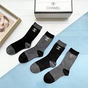 Bagsaaa Prada Logo Grey and Black Socks Set - 3