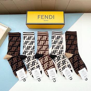 Bagsaaa Fendi FF Pattern Socks Set