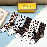 Bagsaaa Fendi FF Pattern Socks Set - 5