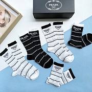 Bagsaaa Prada Black and White Socks Set - 6