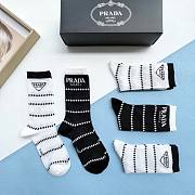 Bagsaaa Prada Black and White Socks Set - 4