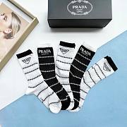 Bagsaaa Prada Black and White Socks Set - 2