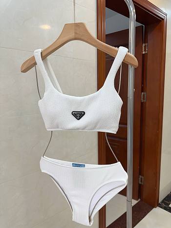 	 Bagsaaa Prada White Bikini Set