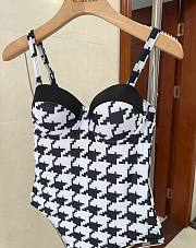 Bagsaaa Dior Houndstooth Pattern Black One Piece - 2