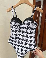 Bagsaaa Dior Houndstooth Pattern Black One Piece - 6