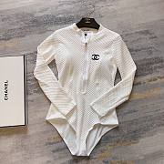 	 Bagsaaa Chanel White Bodysuit Swimwear - 1