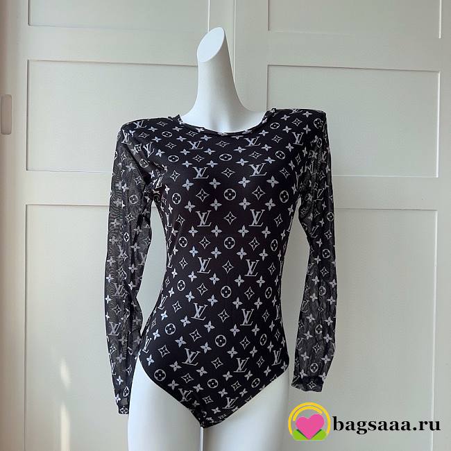 Bagsaaa Louis Vuitton Bodysuit Swimwear Black Monogram - 1