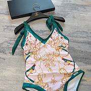 Bagsaaa Gucci Green Flower One Piece Swimwear - 4