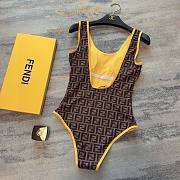 Bagsaaa Fendi FF Printed Brown and Yellow Swimwear - 3