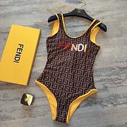 Bagsaaa Fendi FF Printed Brown and Yellow Swimwear - 6