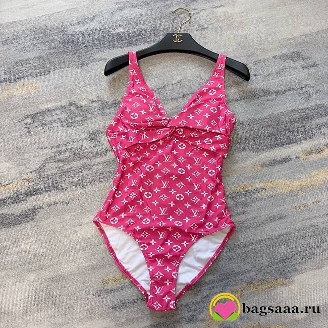 Bagsaaa Louis Vuitton One-piece swimsuit pink monogram - 1