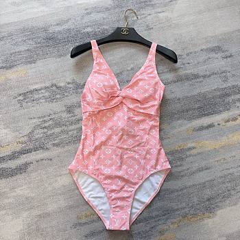 Bagsaaa Louis Vuitton One-piece swimsuit light pink monogram