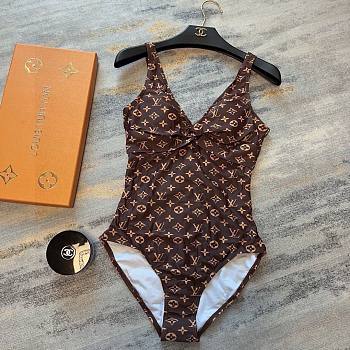 Bagsaaa Louis Vuitton One-piece swimsuit brown monogram