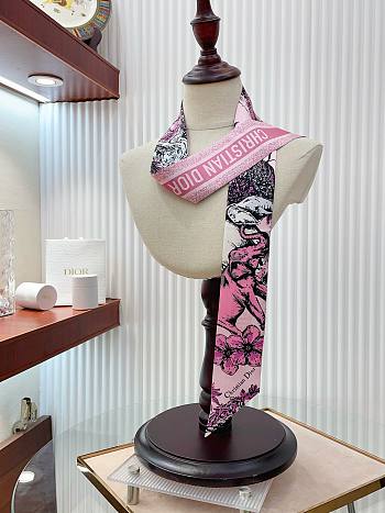 	 Bagsaaa Dior Toile de Jouy Sauvage Mitzah Scarf Pink - 6 x 105 cm