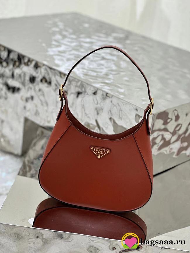 	 Bagsaaa Prada Cleo Shoulder Bag With Adjustable Strap In Orange - 27x20x7cm - 1