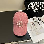 	 Bagsaaa Gucci GG Ebony Pink Front Logo Cap - 1