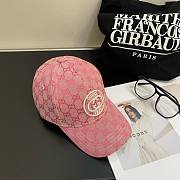 	 Bagsaaa Gucci GG Ebony Pink Front Logo Cap - 5