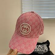 	 Bagsaaa Gucci GG Ebony Pink Front Logo Cap - 3