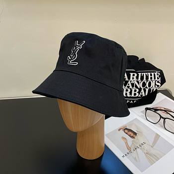 Bagsaaa YSL Black Front Logo Bucket Hat