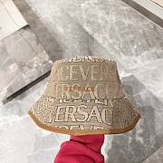 Bagsaaa Versace Allover Front Logo Brown cotton bucket hat - 3