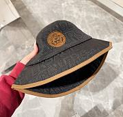 Bagsaaa Versace Allover Front Logo Black cotton bucket hat  - 3