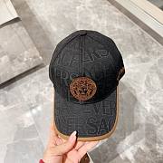 Bagsaaa Versace Allover Front Logo Black cotton cap - 2